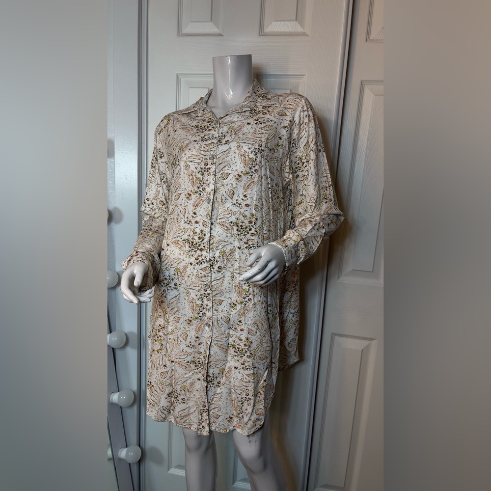 Versace Beige Patterned Button Down Shirt